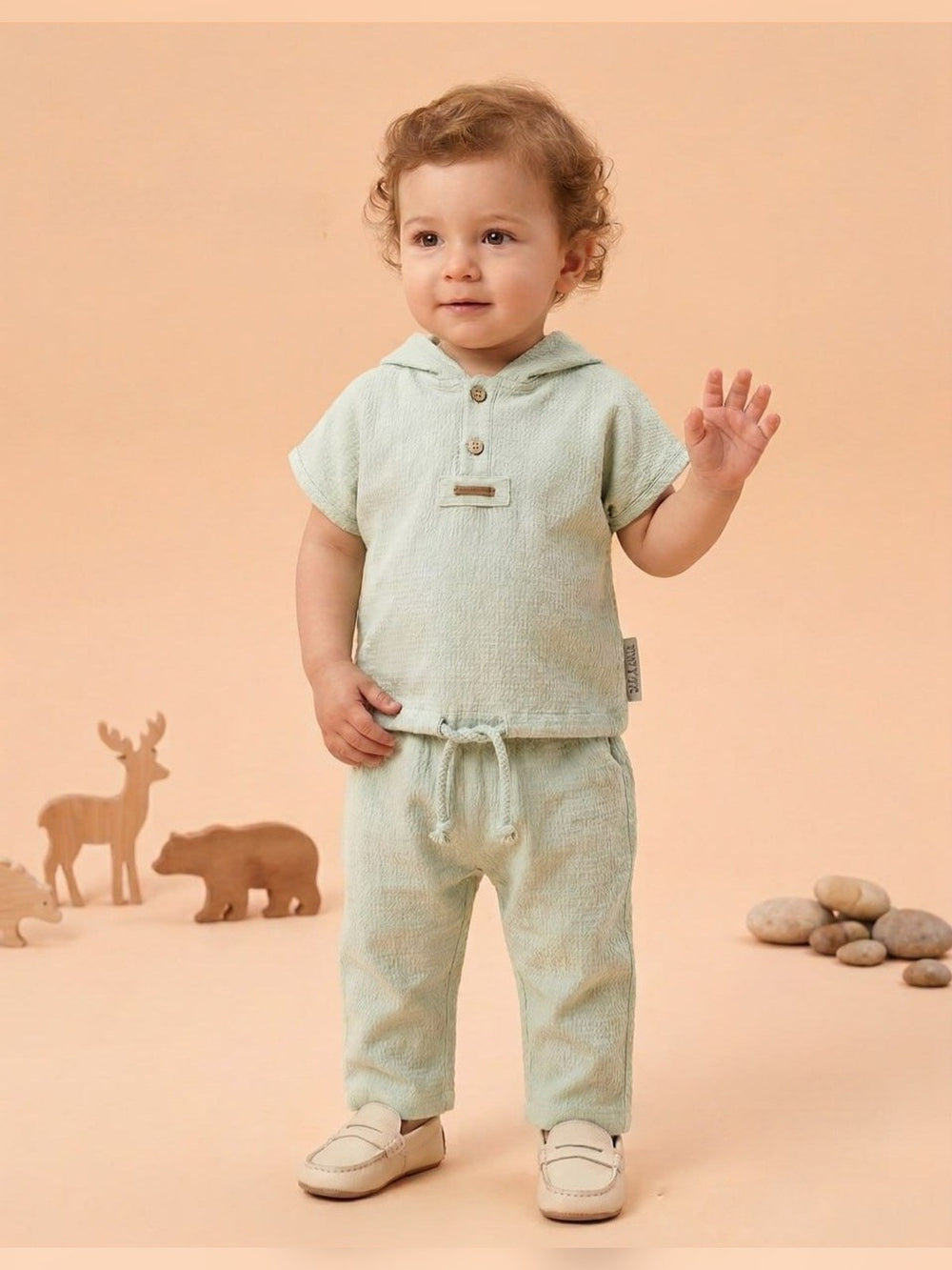 Sage Linen Baby Set - Fabulla Fashion