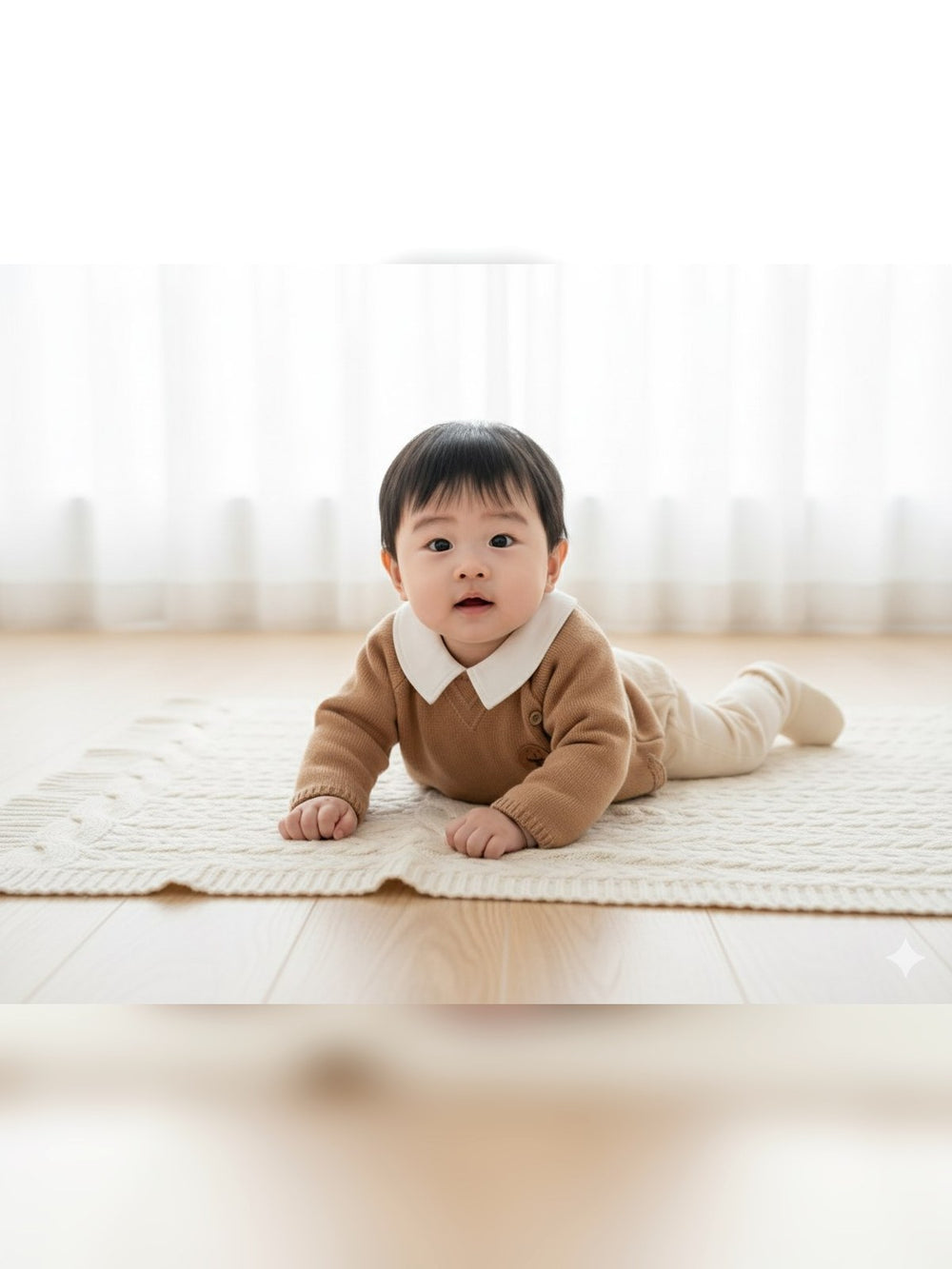 Brown Collared Knit Baby Set - Fabulla Fashion