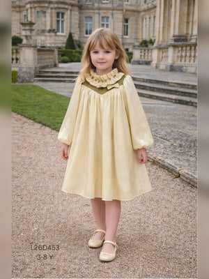 Cream Smocked Long Dress - Fabulla Fashion