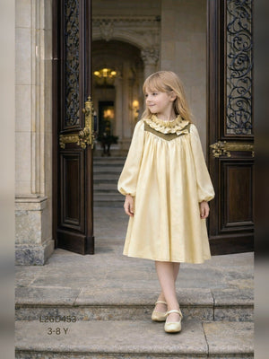 Cream Smocked Long Dress - Fabulla Fashion