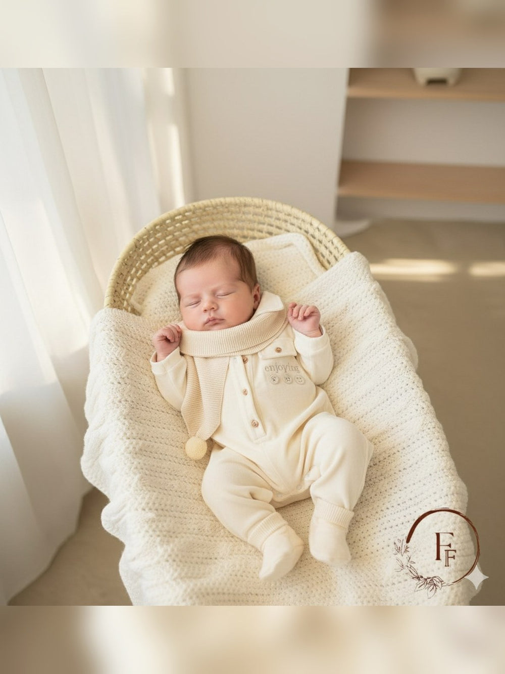 Cream Velour Sleepsuit - Fabulla Fashion