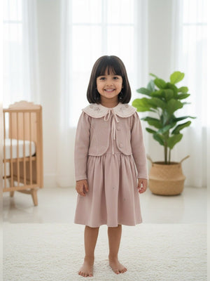 Mauve Collared Dress - Fabulla Fashion