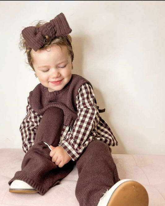 Kidsroom Brown Crochet set for girls