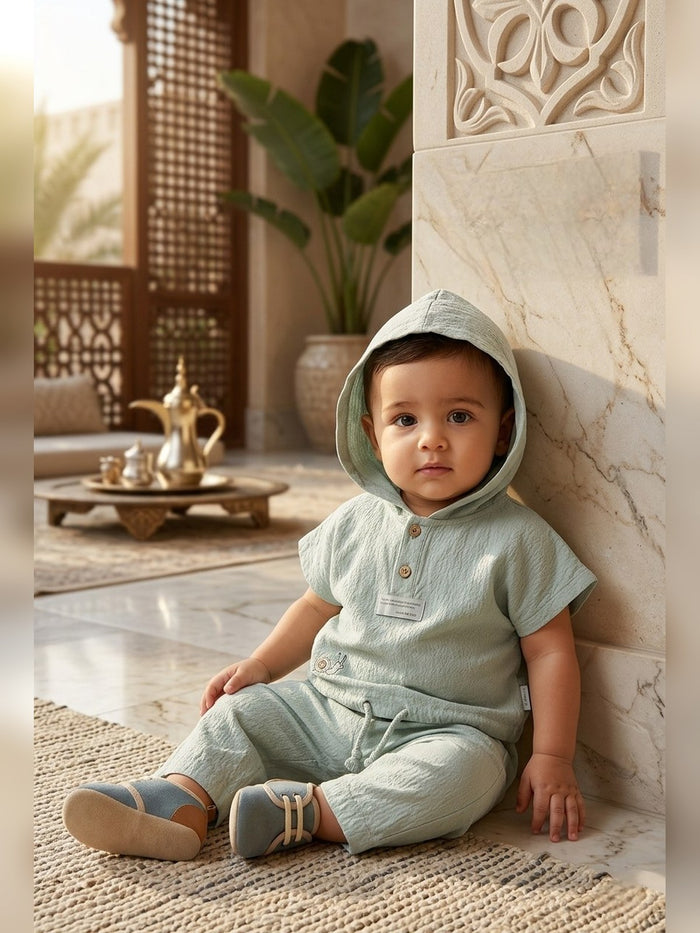 Sage Hooded Baby Set - Fabulla Fashion