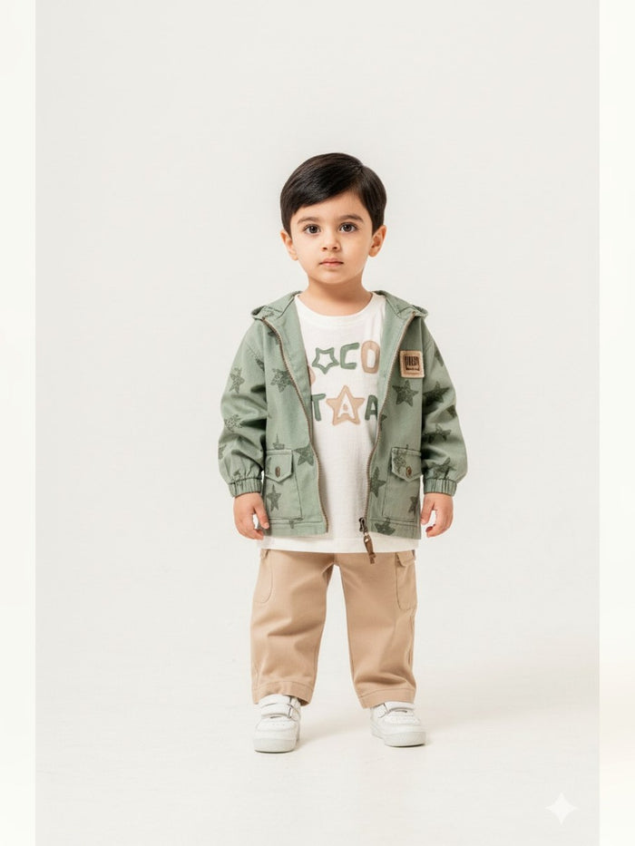 Sage Jacket and Cream Set - Fabulla Fashion