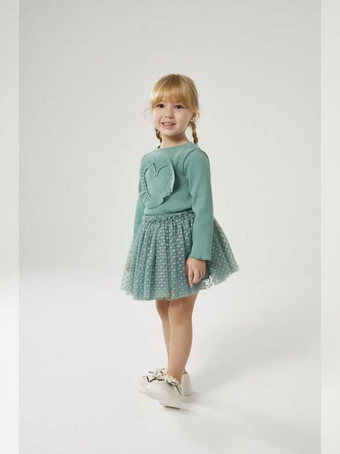 Sage Knit and Tulle Set - Fabulla Fashion
