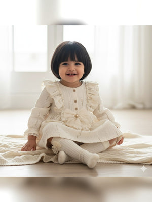Sage Ruffle Baby Dress - Fabulla Fashion