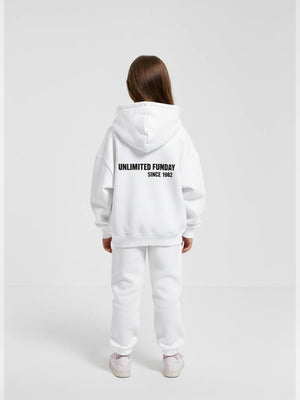White Hoodie and Jogger Set - Fabulla Fashion