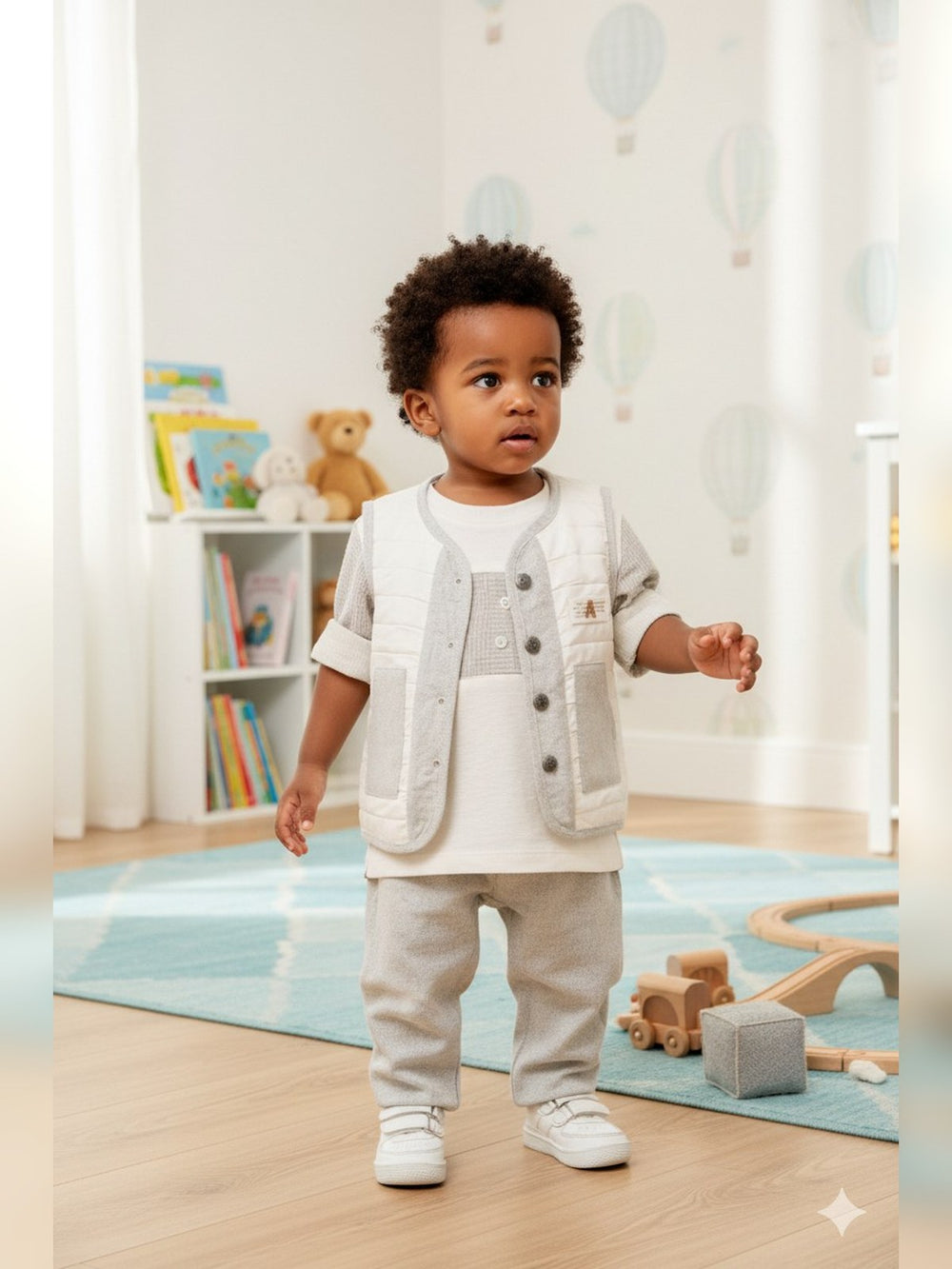 White Knit Cardigan Baby Set - Fabulla Fashion